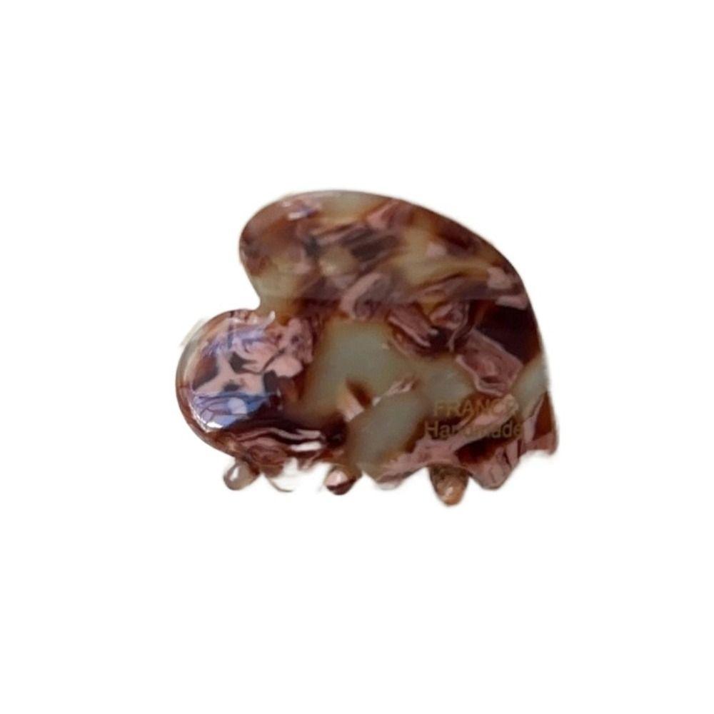 Side Clip Mini Hair Claw Acetic Acid Hair Grab Clip Retro Love Heart Hair Claw  Daily