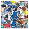 50 Deep Sea Fish Doodle Stickers Personalized Cartoon Marine Life Decorative Mobile Phone Case Suitcase Stickers