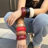 Vintage Resin Cuff Charms Bracelet Bangles for Women Hip Hop Acrylic Wide Irregular Geometric Bangle Party Jewelry Wrist On Hand
