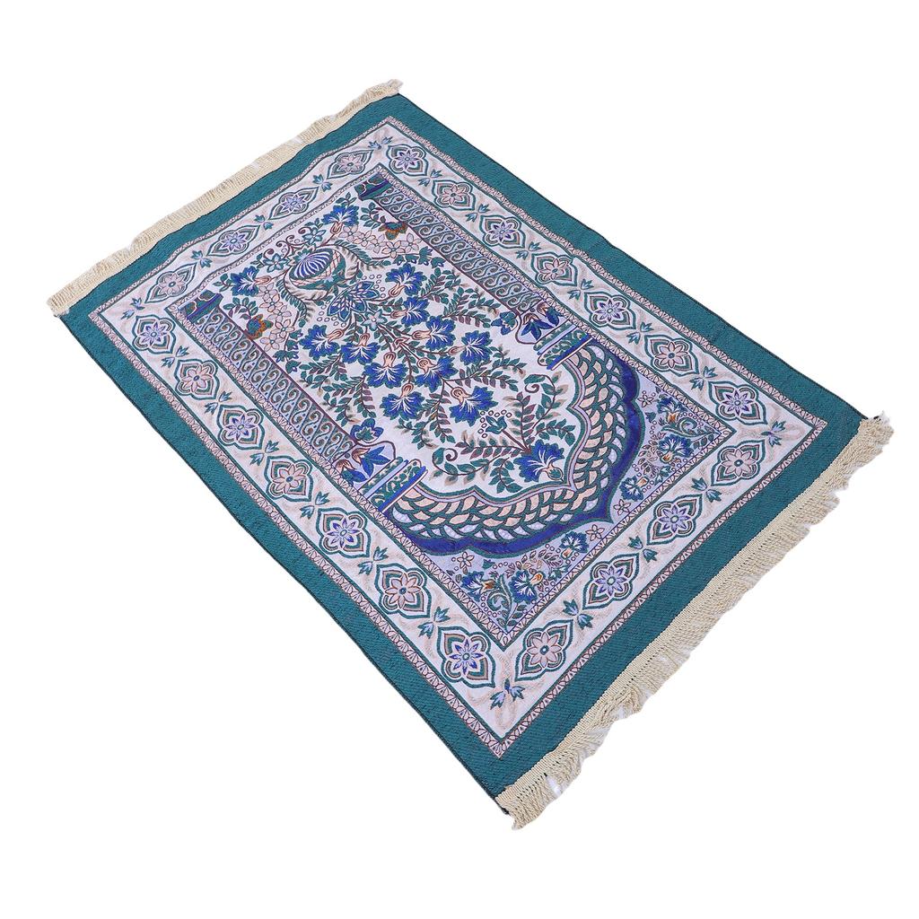 Pray Rug Thick Soft Embroidered Praying Mat with Tassel for Women Men Children Meditation