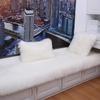 Faux Wool Sheepskin Long Pile Floor Mat for Living Room, Bedroom, Bedside, or Bay Window Tatami.