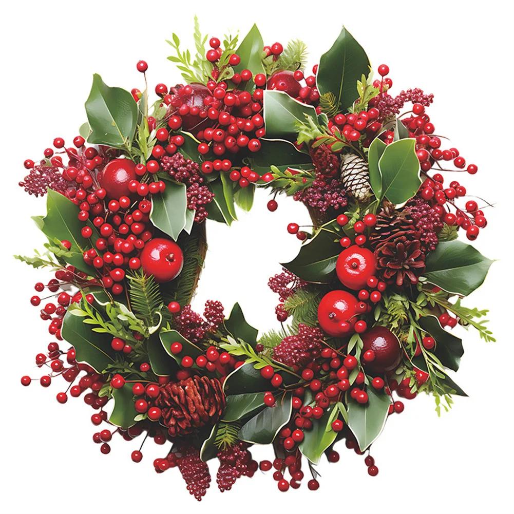 

Рождественские наклейки Водонепроницаемый венок Узор Наклейки на стены Обои Новогодний домашний декор для окон Зеркала Стекло