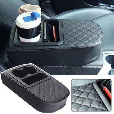 Universal Auto Center Console Armrest Cushion PU Leather Car Amrest Pillow Waterproof Height Pad Cover Armrest Pads Portabl X1M7