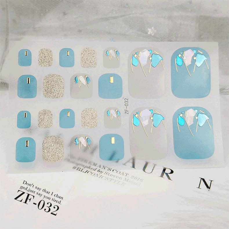 Nové samolepky na nohy, samolepky na nehty, vodotěsné samolepky na nehty s cibulovým práškem 5D imitace diamantu