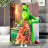 Christmas Blanket Green Soft Flannel Christmas Decoration Throw Blanket For Xmas Gift, All Seasons, Warm, Breathable, Lightweight Comfortable