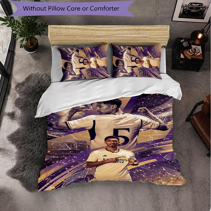 Biancheria da Letto a Tema Jude Bellingham Set 3 Pezzi Copripiumino Biancheria da Letto Decorativa Per Stanza Adolescenti Decorazione Casa