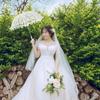 CALLARON Lace Long Lightweight Can be Used as a Sun Stylish Embroidered Perfect for Bridal Photography Tea and Dances Women's Umbrella, 47cm, 107g,