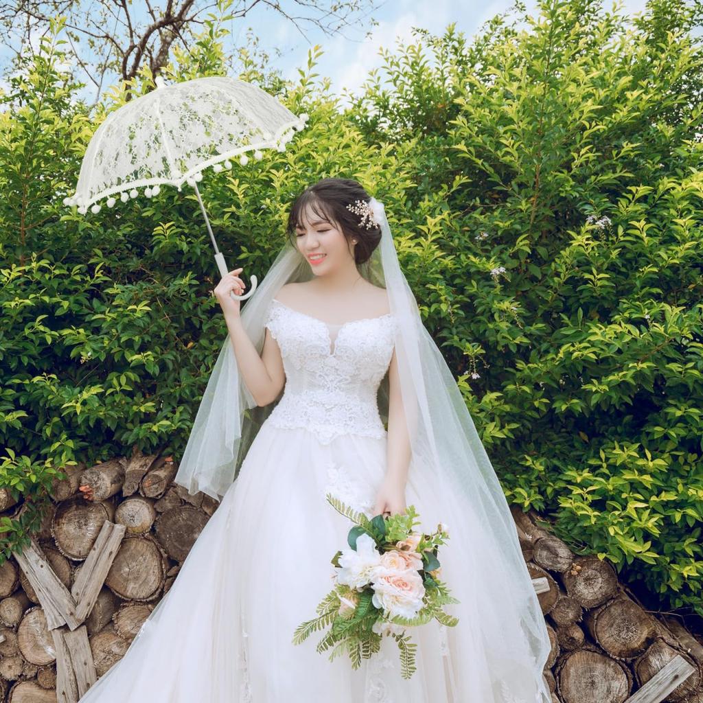 CALLARON Lace Long Lightweight Can be Used as a Sun Stylish Embroidered Perfect for Bridal Photography Tea and Dances Women's Umbrella, 47cm, 107g,