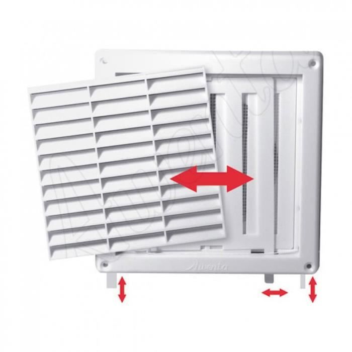 Couvercle de la grille de ventilation 130x130mm murale tirette net diamètre volet 100mm