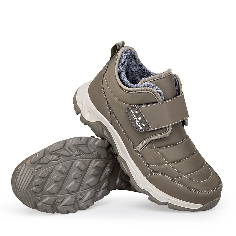 Winter Women's Plush Walking Shoes Men Cotton Shoes Anti-slip Snow Boots Warm Ankle Boots Outdoor Trekking Sneakers