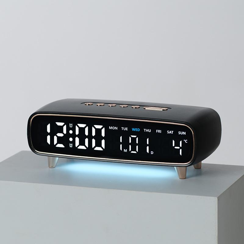 LED Digitaler Wecker Sprachsteuerung Temperatur Datum Wochentag Anzeige Timer Helligkeitseinstellung Elektronische Tischuhr Mit Umgebungslicht 12/24H