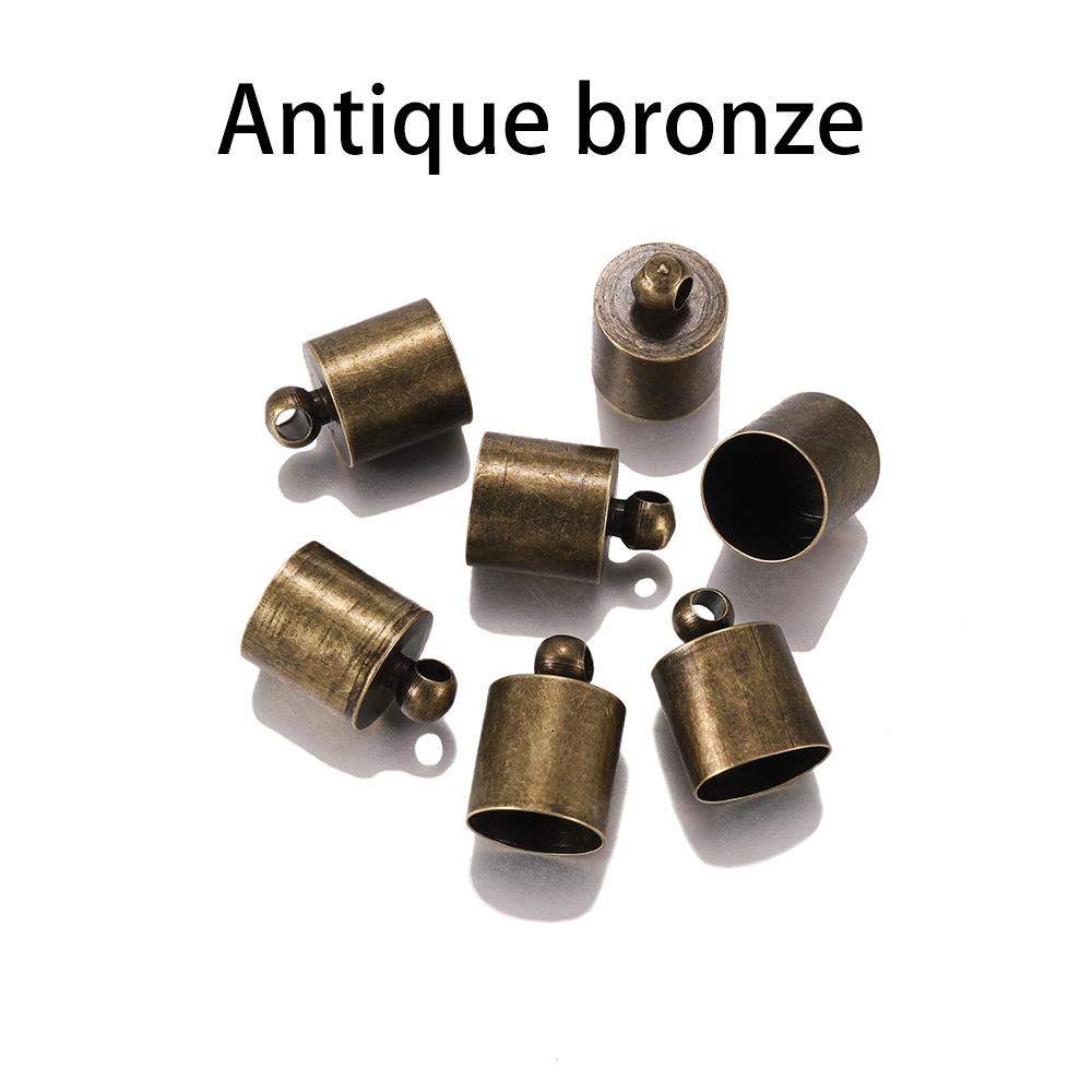50 pz/lotto End Tip Cap Misura Per 3 4 5 6 7 8 9 10mm Nappa Cavo di Cuoio End Crimp Cap perline Tappi Per Gioielli FAI DA TE Che Effettuano Forniture