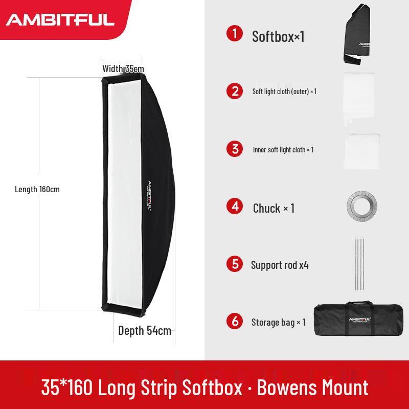 Ambitful Softbox with Bowens Mount and Honeycomb Grid for Studio Flash