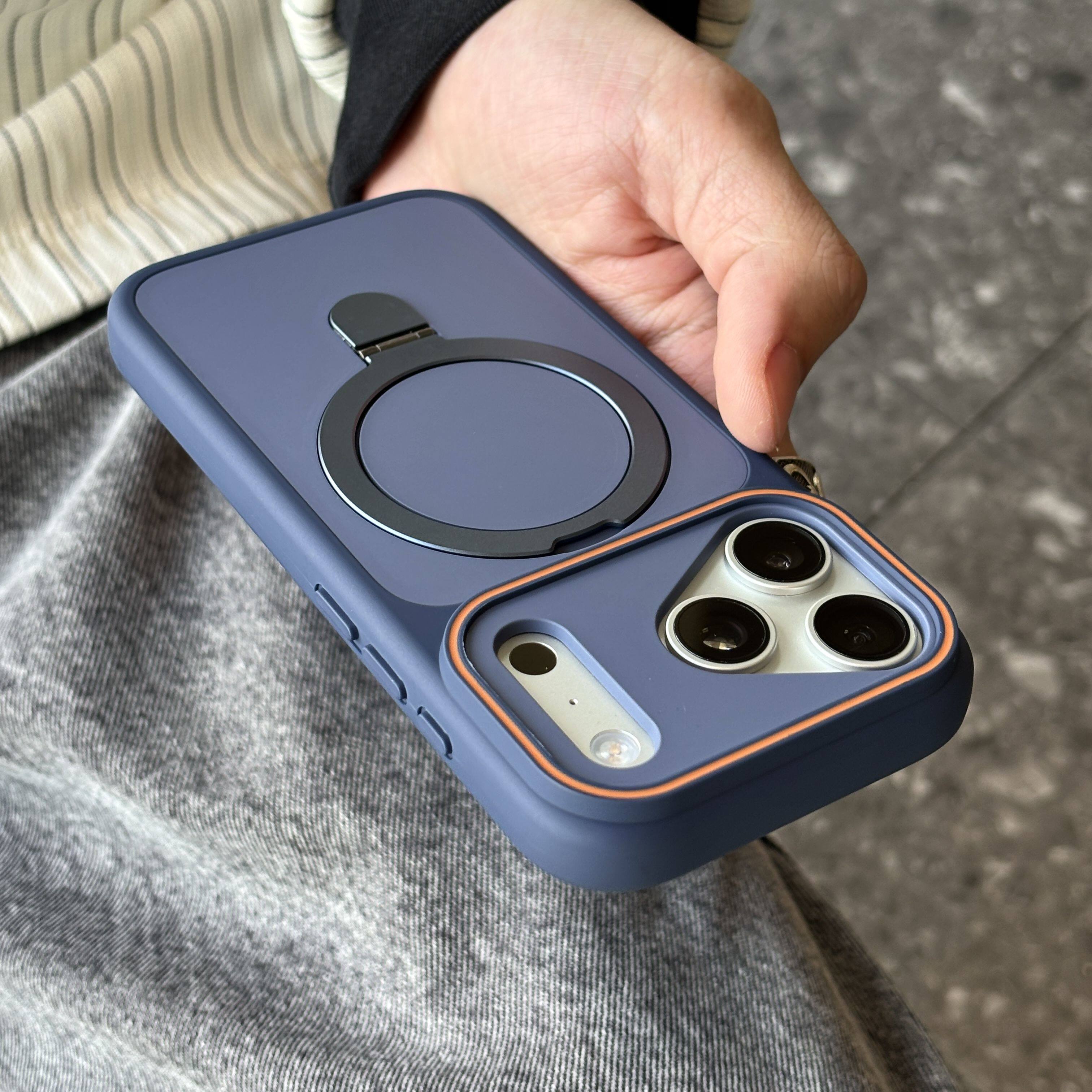 

Shockproof Bumper Matte Kickstand Holder Case for iPhone 17 Air 16 14 15 Plus 13 12 11 Pro Max For Magsafe Magnetic Armor Cover iPhone 12