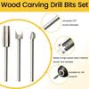 Professional Stainless Steel Wood Carving Engraving Drill Bit Kit 1mm to 10mm 11 Pieces Rotary Tool Projects Accessories
