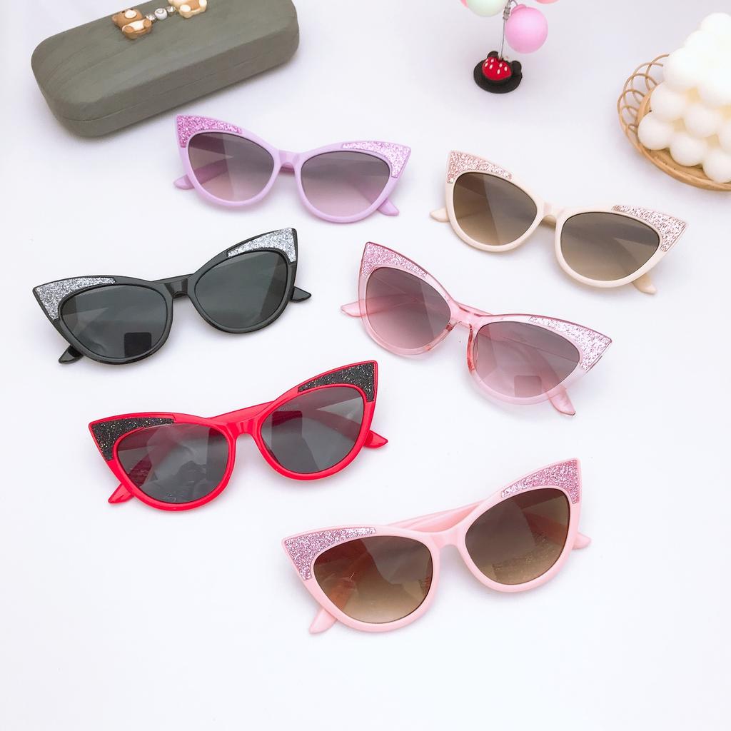 საბავშვო მზის სათვალე მზისგან დამცავი ულტრაიისფერი სხივებისგან დამცავი სათვალე საყვარელი კატის თვალის ბავშვის მზისგან დამცავი სათვალე თვალების დაცვის სათვალე ტრენდი