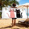 1pc Pet-Friendly Social Day Theme Beach Towel, Cute Pet Day Beach Towel, Parkour Cat Hanging Action Area, Cat Museum, Cat-Themed
