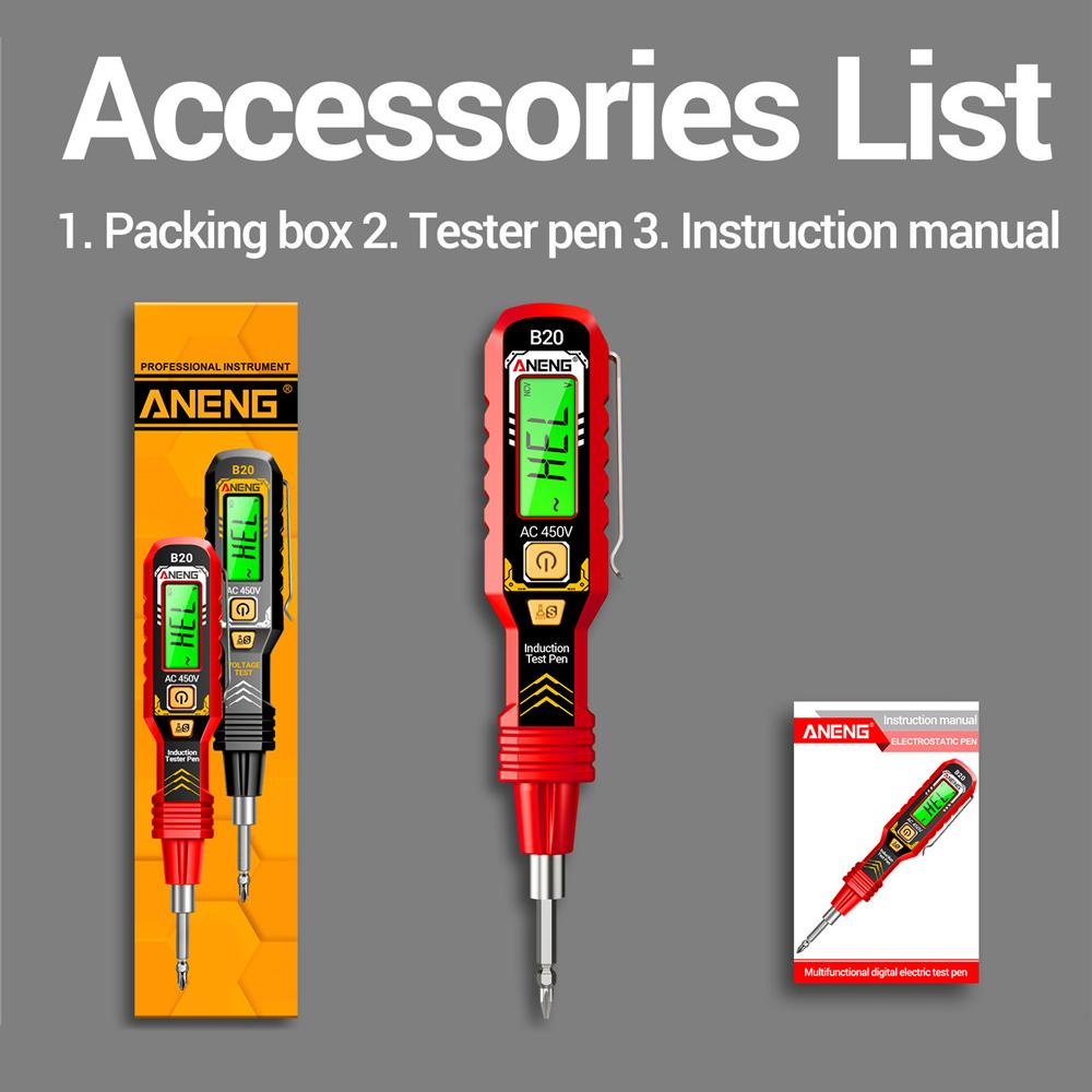 ANENG B20 New High-precision Voltage Measuring Pen Buzzer Alarm Voltage Detector Meter Diagnostic Breakpoint Finder Tools