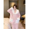 Fleece Lined Thickened Coral Velvet Pajamas for Women Autumn and Winter New High-end Home Wear