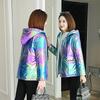 Colorful and Shiny Leather New Cotton Jacket Cotton Jacket Women's Short Jacket Korean Version Loose Cotton Jacket Women's Coat  Down Cotton Jacket