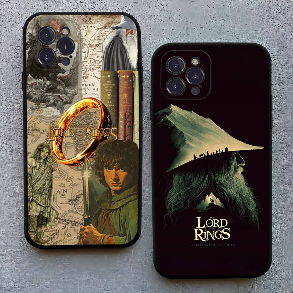 Movie The L-Lord R-Rings Black TPU Phone Case For Iphone17 Air 16 15 14 13 12 Pro 11 Pro Max Plus Protective Lens Cover Case