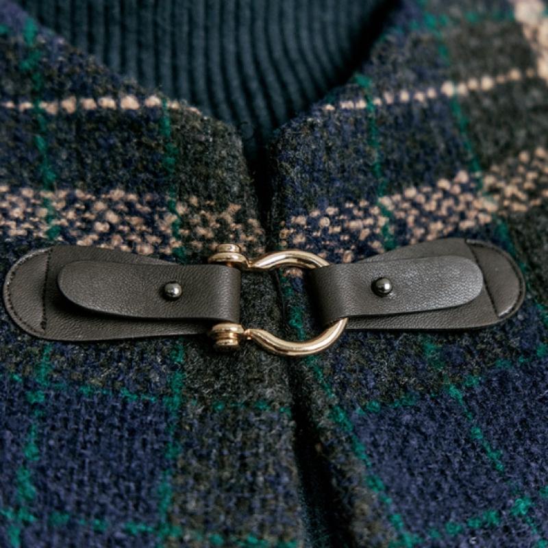 MAXZA Check Buckle Cape Jacket Zc01qj600on
