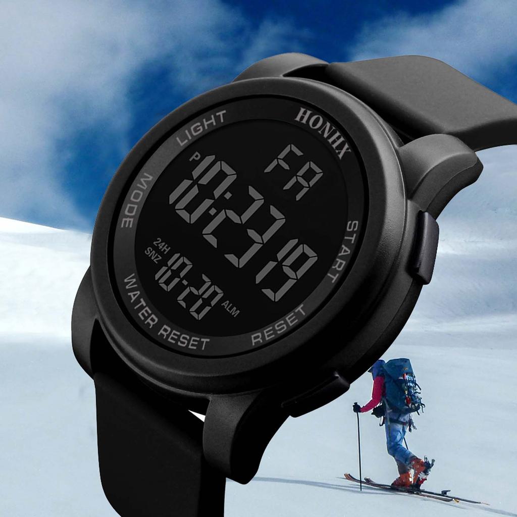 50M Waterproof Mens LED Watch Multifunction Sport Women Outdoor Electronic Watch