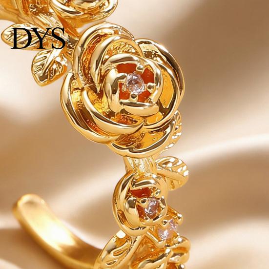 Daily Wear Adjustable Ring Rose Flower Stackable Band for Women Girls Layered Carving Wrap Open Jewelry Gift Birthday Valentine's Day