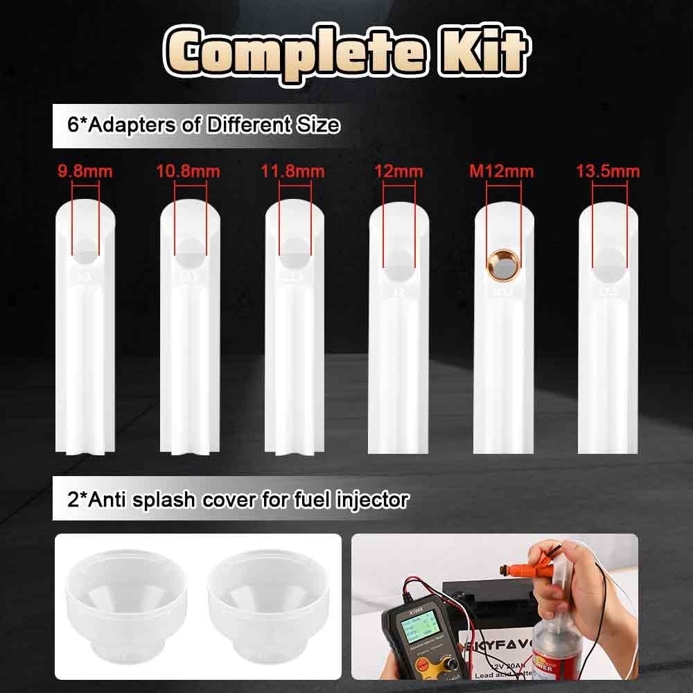 Universal Fuel Injector Tester and Cleaner Tool, DIY Cleaning Tool Kit for PWM, Adjustable Pulse Width Freq & Count, Two Injectors Test