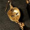 Vintage Baroque Chain Feather Tassel Chain Mask Long Drop Earrings For Women