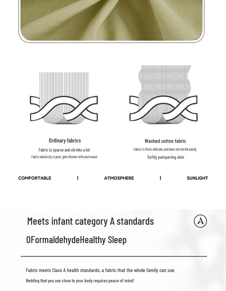 Washed Cotton Soft Bed Sheet - Skin-Friendly, Minimalist Design, Extra Large for Double Bed, All-Seasons, Perfect for Dorms