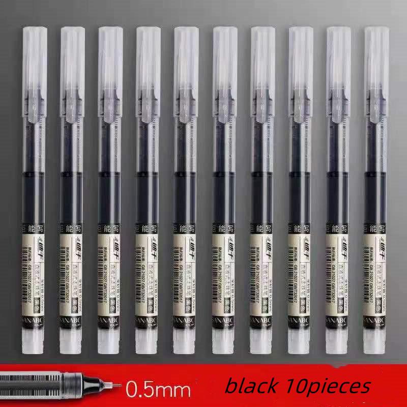 

10 шт./компл., высококачественные игольчатые гелевые ручки, прямая жидкая шариковая ручка Kawaii, канцелярские принадлежности, школьные и офисные принадлежности, письмо 0.5Mm full needle tube