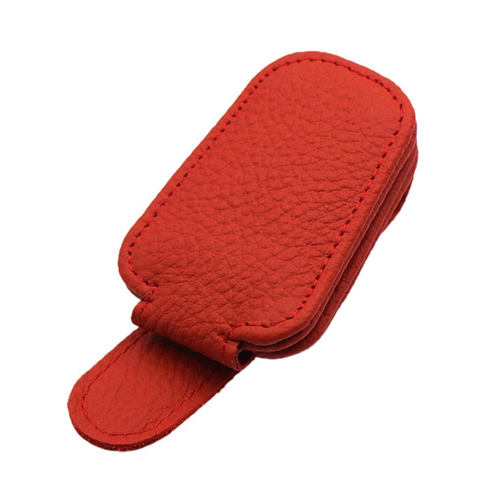 Car Sunglasses Holder Sun Visor Sunglasses Clip Leather Glasses Case Magnetic Mount Ticket Card Eyeglasses Clip Car Accessories