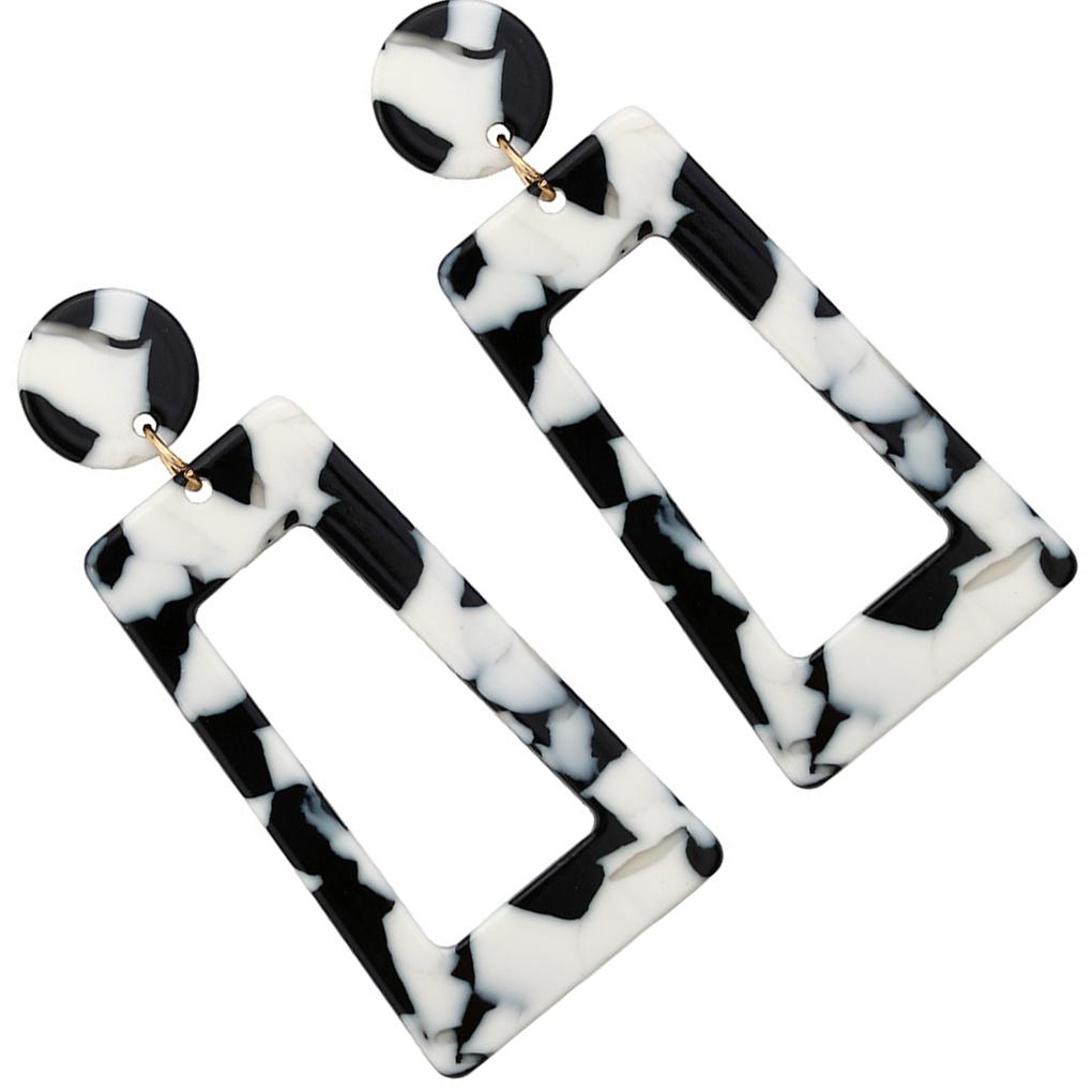 Women Geometric Shape Acrylic Earring Girl Exaggerated Sqaure Dangling Earring Ear Drop Jewelries Birthday Gift