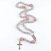 European & American Women's Six-Layer Rosary Necklace with Diamond-Studded Soft Clay Beads