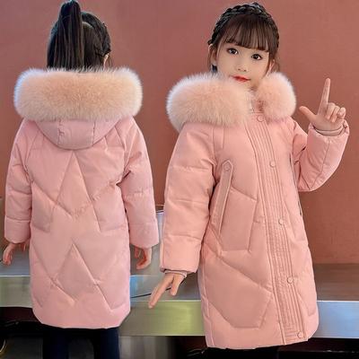 Sweet Mid-length Down Jacket for Girls,  Fashionable Down Jacket for Children Winter
