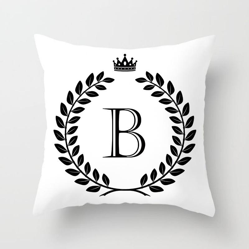 Nordic Simple Crown Letter Printing Pattern Cushion Cover Home Living Room Sofa Decoration Square Pillow Pillow Cover