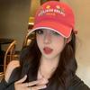 New Flower Yellow Letter Embroidered Baseball Cap Female Sweet Versatile Soft Top Big Head Circumference Showing Face Ducktongue