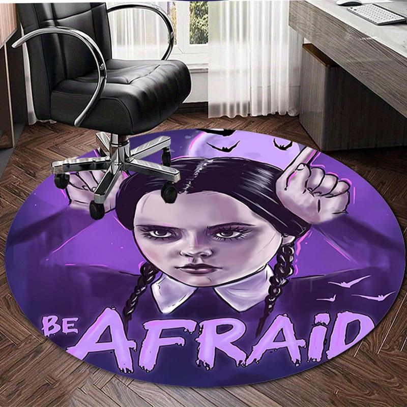 1pc Addams Family Wednesday1 Design Printed Area Round Carpet for Bedroom Living Room Home Decor Rugs Mat Non Slip Mat Rug for Bedside