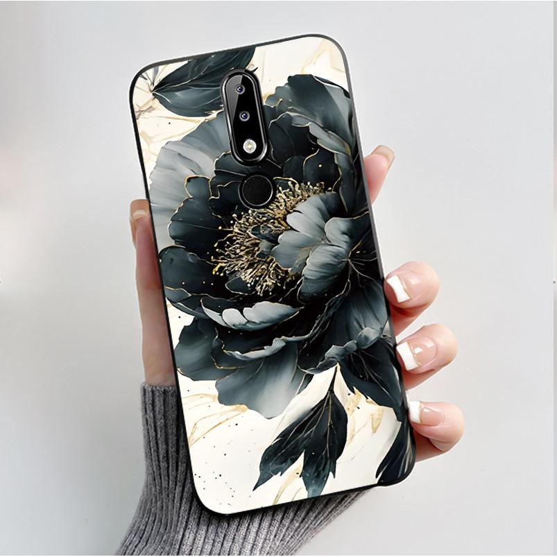 Silicone Case For Nokia X5 X6 5.1 Plus 6.1 Plus Phone Case Luxury Fashion Butterfly Flowers Soft Slim Black Jelly Cover Casing