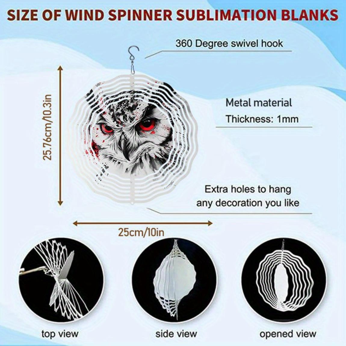 

Kaijit - 3D Owl Sketch Art Wind Spinner & Wind Chime, 360° Rotating Hook for Outdoor Garden & Patio Decor 01A