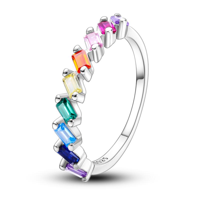 925 Sterling Silver Rings for Women Sparkling Princess Ring Engagement Wedding Anniversary Gift Jewelry 2025