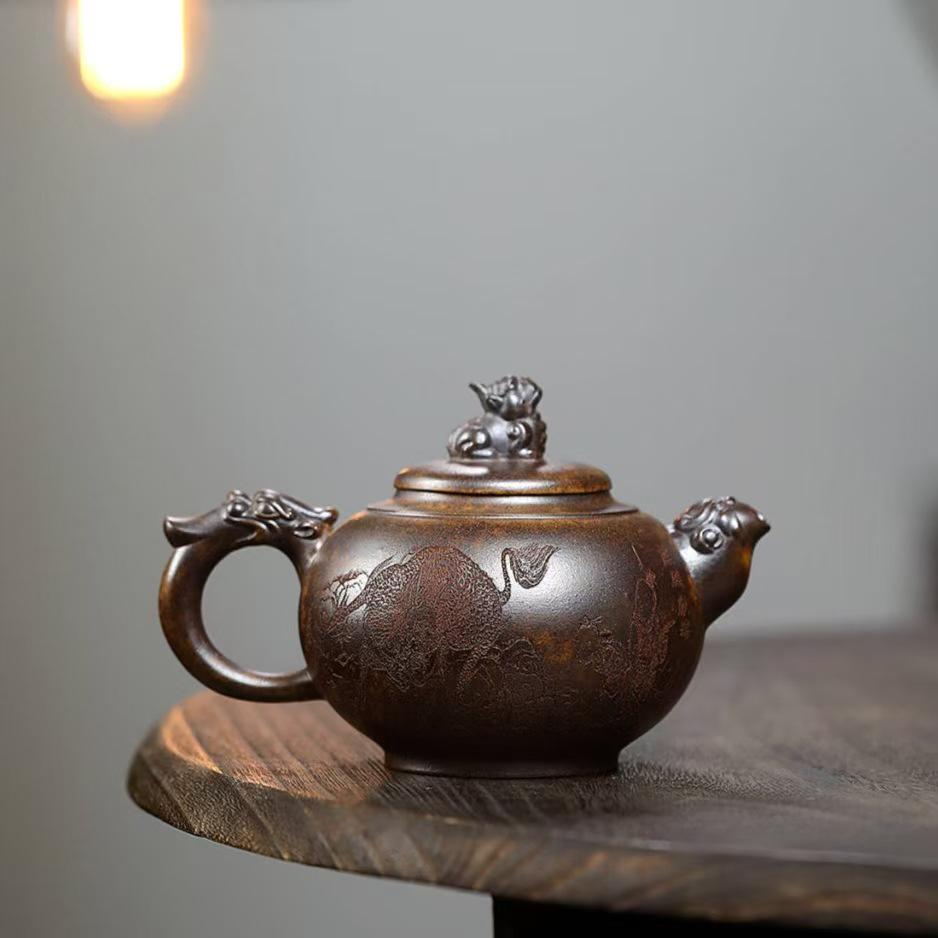 Authentic Duan Ni Yixing Zisha Qilin Teapot - High-End Kung Fu Tea Set Gift