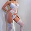 Big Size Net Clothes Fishnet Hollow Bras Body Suits Erotic Crotchless Lingerie Set Women Sexy Bodystockings Porn Underwear Sets