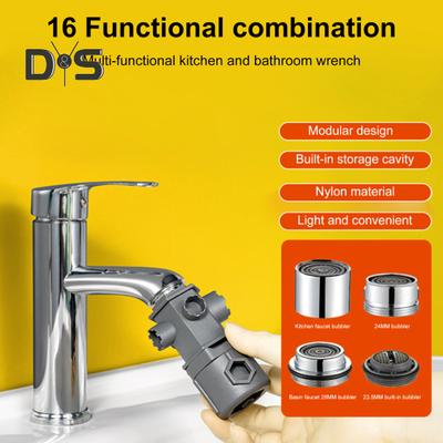 Chiave per rubinetti Installatore Lavabo Lavello Multiuso Strumento idraulico per Bagni Cucine Chiave Compatta per Installazione Riparazione Rubinetti Chiave Versatile per Lavello