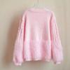 Pink Tassel Women's Sweater Short Sweet Knit Fried Dough Twist Pullover Loose Pull Jumper Thicken Keep Warm Long Sleeve Top Autumn Winter