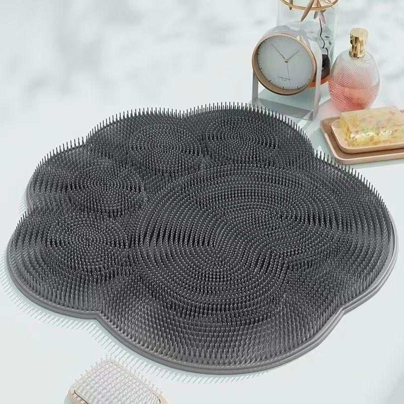Silicone Shower Foot Massage Mat Non-Slip Exfoliating Foot Scrubber Pad Body Cleaner for Bathroom Shower Foot Care