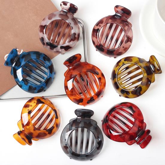 Women Hair Clip Round Anti-slip Teeth Hair Claw Hollow Design Back Head Hair Clamp Hair Styling Tool Hair Accessories
