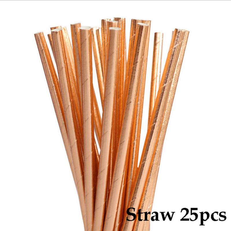 25 buc Paie de Băut de Unică Folosință din Hârtie Colorată, Folie Aurie/Argintie Curcubeu, Decor de Crăciun, Nuntă, Zi de Naștere, Articole de Petrecere