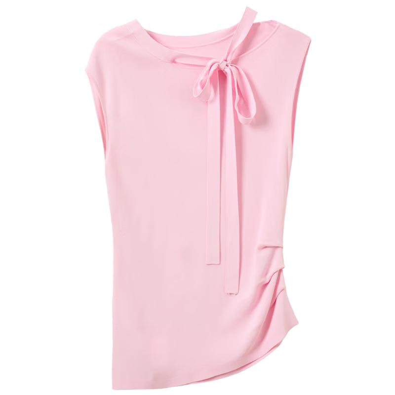 Women s Slim-Fit Tie-Waist Round Neck Knit Top S